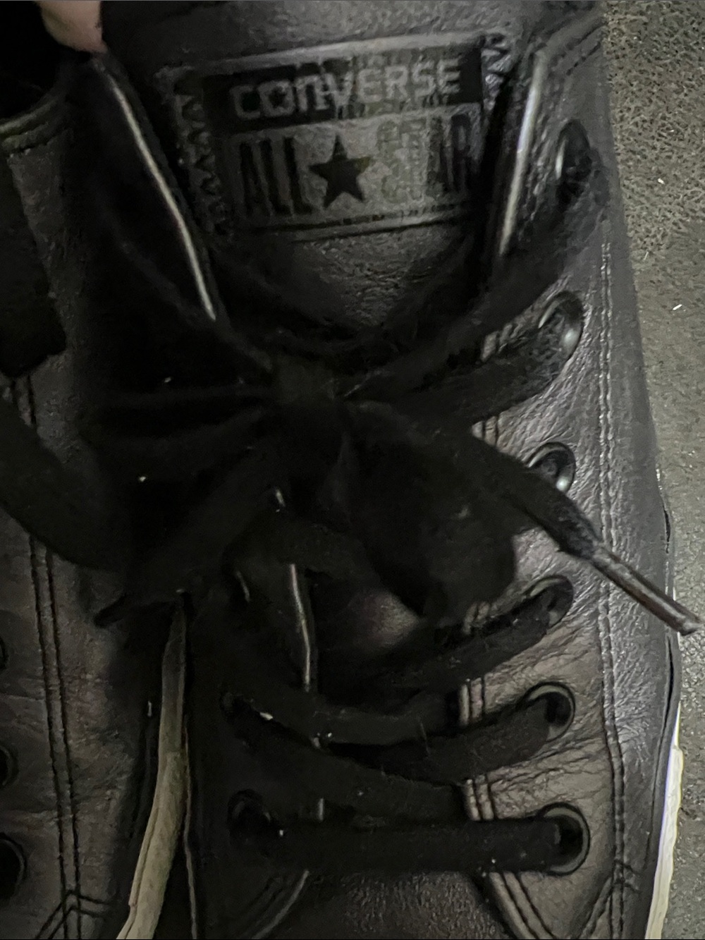 Women’s Leather Converse Dark Gray/silver Low-Top Sneakers - Picture 9 of 9